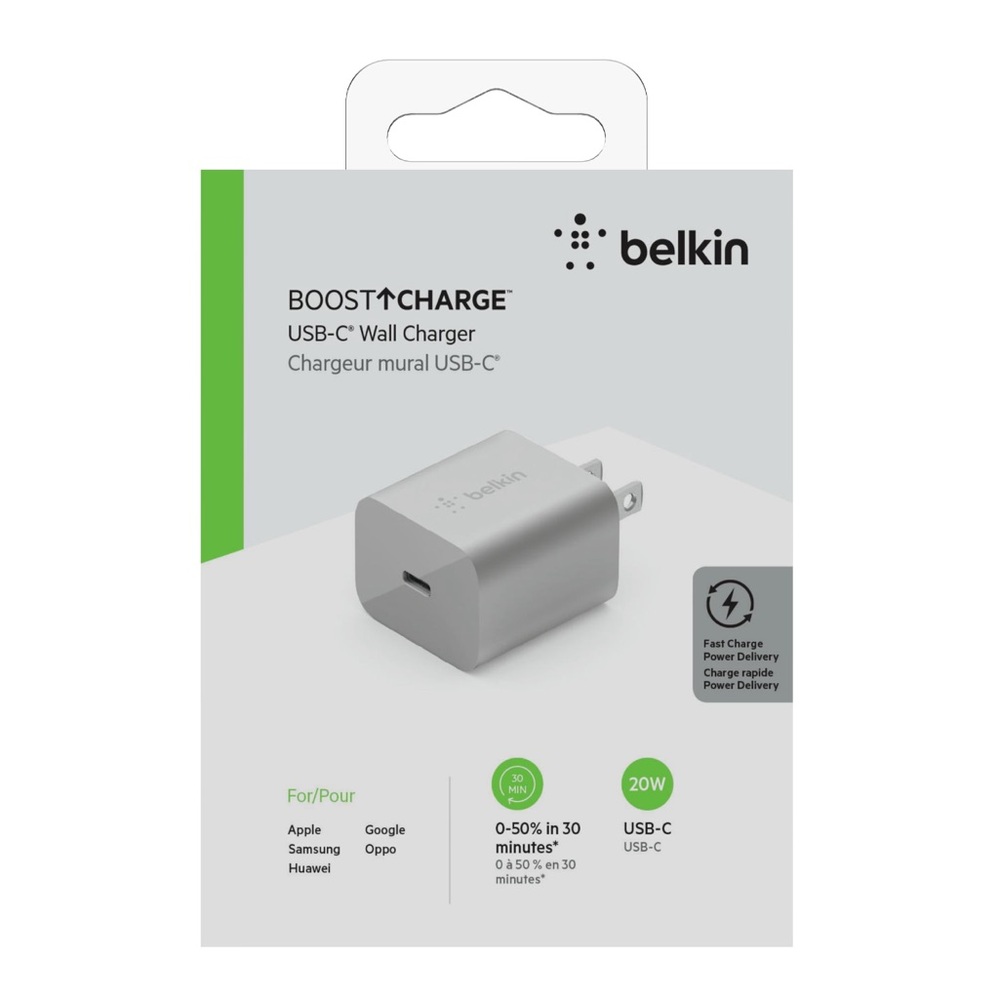 Belkin 20W BoostCharge USB-C Wall Fast Charge Wall Outlet NWT